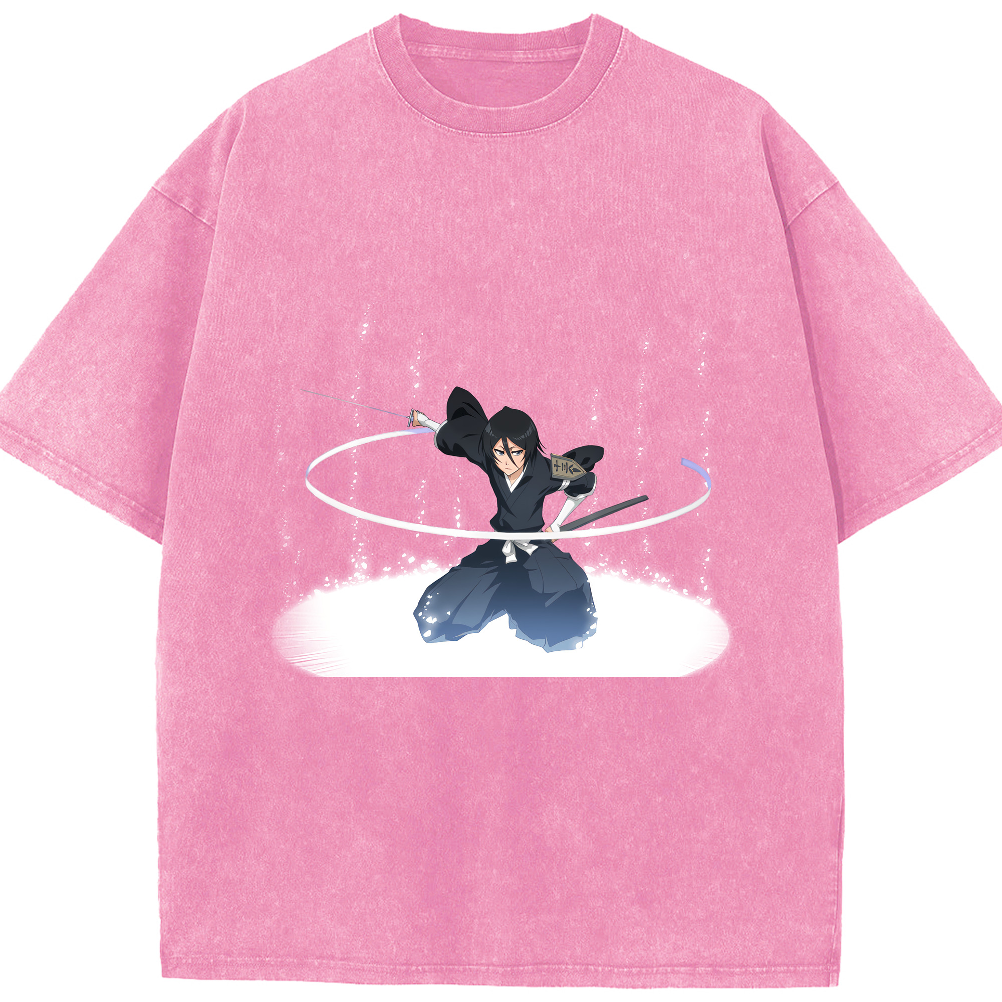 （画像用） ブリーチ 朽木ルキア BLEACH Kuchiki Rukia 綿100% ヴィンテージ風 半袖Tシャツ（フロントプリント）